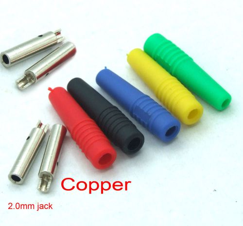 50 pcs silicone copper 5 colors 2mm banana socket for binding post test probes for sale