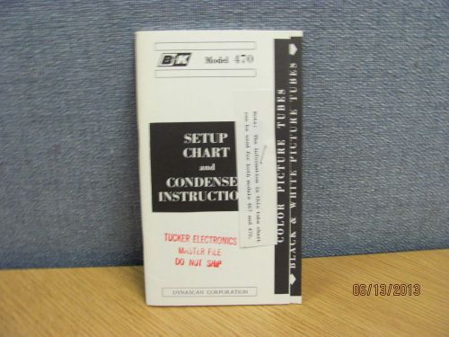 B+K MODEL 470: Setup Chart &amp; Condensed Instruction Manual