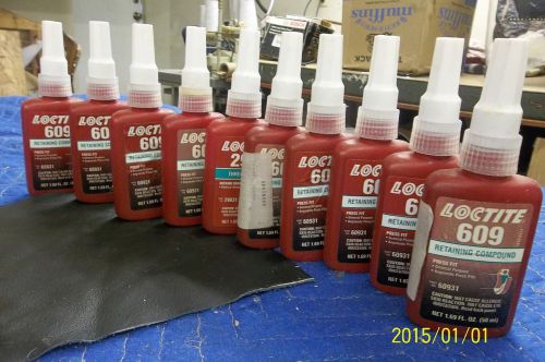 Lot w/ 9 loctite  609 retaining compound pres fit expired 2009,10,11,12 for sale