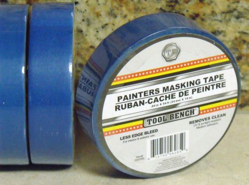 12 ROLL CASE - Blue PAINTERS MASKING TAPE - 1 Inch Wide - Less edge bleed