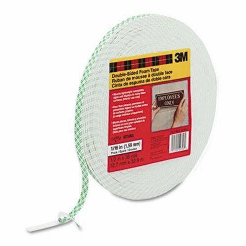 Scotch double-coated foam tape, 1/2&#034; x 36 yards, white (mmm401612) for sale