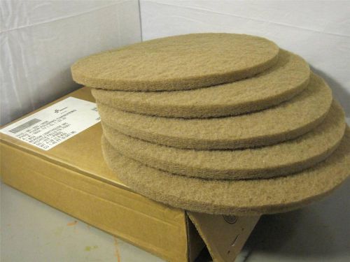 1941 Box (5) Floor Buffer Polishing Pads 20&#034; Tan Medium Duty 150-350 RPM NEW