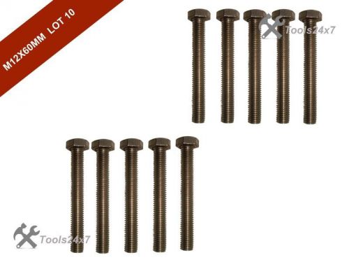 10 pcs m12x60mm a2 stainless fully threaded bolt screw hexagon hex head for sale
