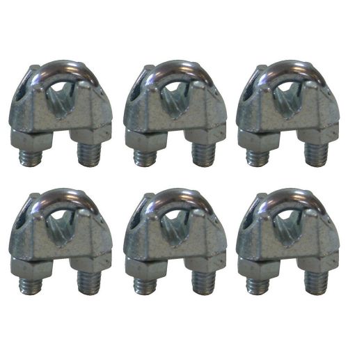 West coast wire rope cpml014 galvanized steel 1/4-inch cable clamp clip, 6-pack for sale