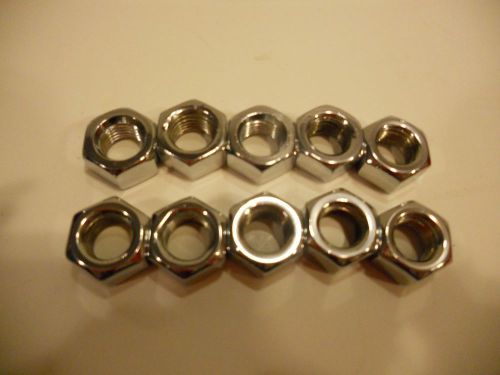 10 New Chrome 7/16-20 Hex Nuts