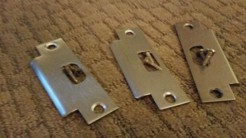 (3) schlage 10-025 ansi strike plate 4-7/8 x 1-1/4 satin chrome 26d lot of 3 for sale