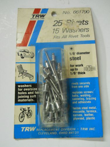 Steel 1/8&#039;&#039; dia. rivets quantity of 25 rivets replace scews bolts welding etc for sale