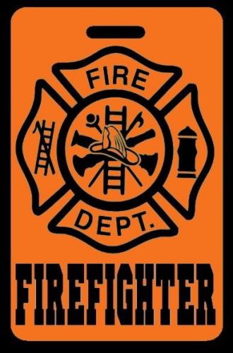 Orange FIREFIGHTER Luggage/Gear Bag Tag - FREE Personalization - New