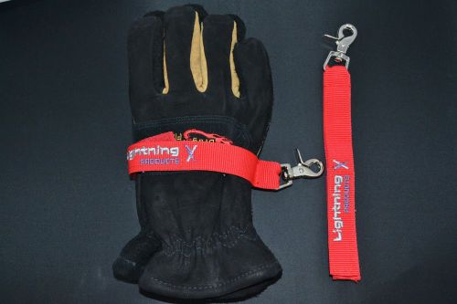 Fire rescue glove strap lightning x (red) for sale