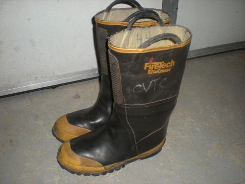 Firetech by LaCrosse Firefighter Turnout Gear  Boots Size Mens 10 and 1/2 Medium