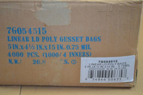 Elkay Gusseted Poly Bag 5&#034;x4.5&#034;x15&#034; Case of 1000 7G054515