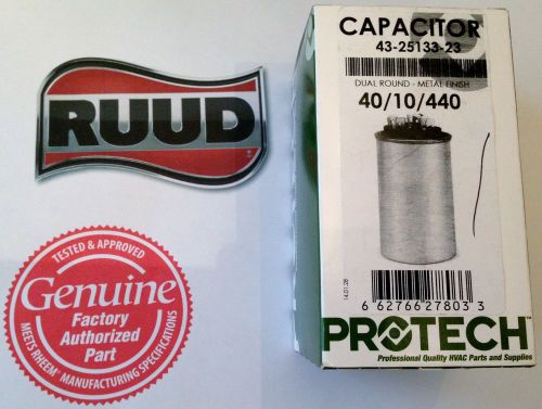 Rheem ruud protech capacitor 10+40 uf 440 43-25133-23 for sale