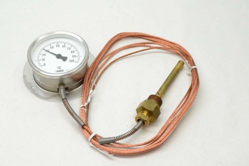 New jumo 608201/2280 temperature gauge 0-100c 3in face thermostat d410054 for sale