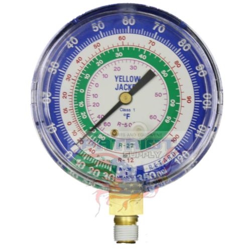 Yellow jacket 49102 3-1/8&#034;, blue compound, 30&#034;-0-120 psi, r12/22/502 gauge (°f) for sale