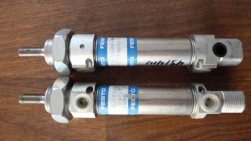 LOT OF 3 FESTO DSNU-20-35PPV-A, DBL ACTING CYLINDERS  (STAGE PROPS)
