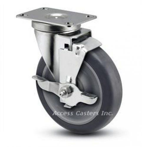 6MACHSB 6&#034; Swivel Plate Caster with Top Lock Brake, Hytrel on Autoclave Wheel