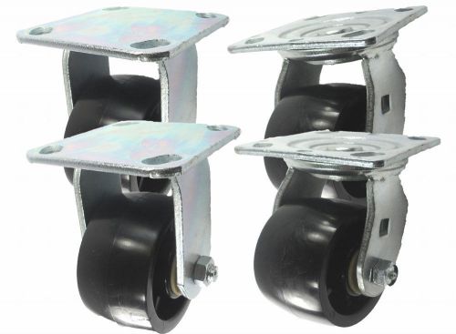 4&#034; x 2&#034; phenolic wheel caster - rigid(2)/swivel(2) for sale