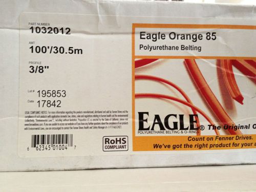 Fenner Drives Eagle Orange 85 Polyurethane Belting 1032012 Profile 3/8&#034; 100&#039; New