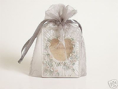 20 PCS 4x5 Silver Organza Fabric Pouch Bags