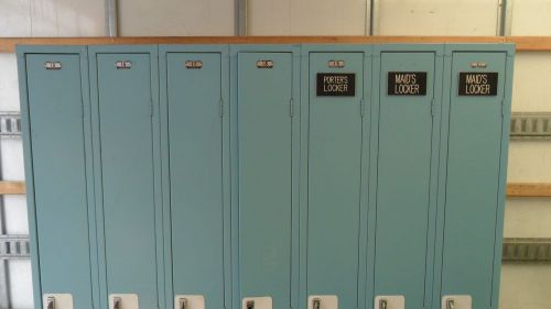 Vintage steel lockers blue fantastic condition bank of 7 full size for sale