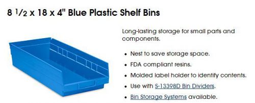 ULine S-13401BLU Storage bin. 8.5x18x4&#034;. 12 per box. New Warehouse Storage.