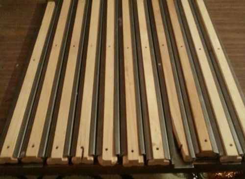 Vintage drawer slide tracks 11pc  steel &amp; wood for sale