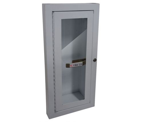 FIRE EXTINGUISHER CABINET, 5 Lb, White, Semi Recessed, Tempered Glass, /HC1/