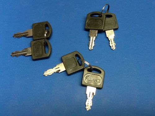 (6) Black Keys for Alliance 5/8  No.1 Cam Locks ... Black Keyed Alike Locks