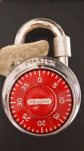 Red master combination lock with combo it will work! for sale