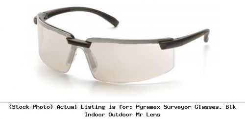 Pyramex Surveyor Glasses, Blk Indoor Outdoor Mr Lens: SB6180S