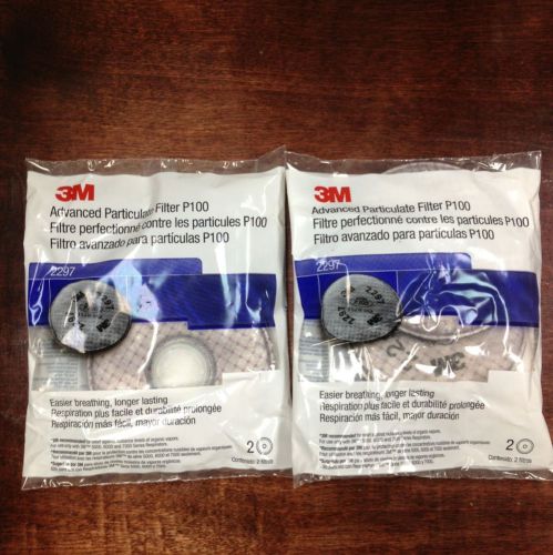 3M 2297 Advanced Particulate Filter P100 Lot Of 2 Packages(2 Filter In A Pack)