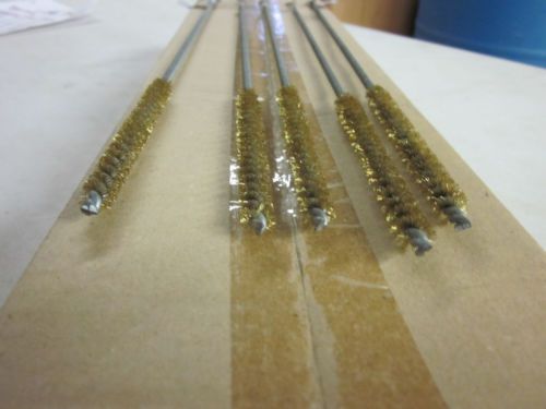 24~ 16&#034; LONG BRASS WIRE ROUND TUBE CLEANING BRUSHES 3/8&#034; BRUSH 4 BOTTLE GUN PIPE