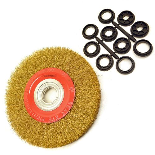 1pcs - 6&#039;&#039; STEEL WIRE WHEEL BRUSH, CRIMPED 5/8&#039;&#039;&amp;1/2&#039;&#039; BORE FOR BENCH GRINDER