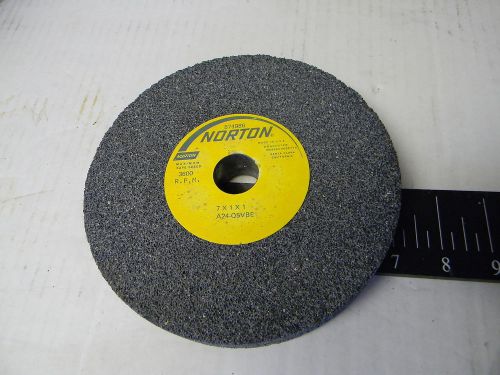 1 Norton 7x1x1 Grinding Wheel 3600 RPM A24-Q5VBE 7 Inch 1&#034;in ID 1&#034; wide