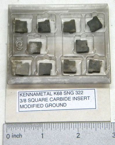 10 KENNAMETAL CARBIDE SNG-322 3/8 SQUARE INSERTS CLAMP ON MODIFIED POINT