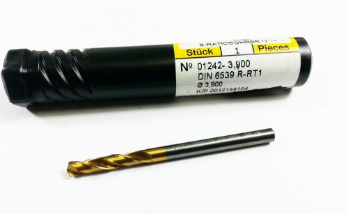 #25 3.9mm guhring solid carbide series 1242 tin coated 5xd jobber drill (k73) for sale