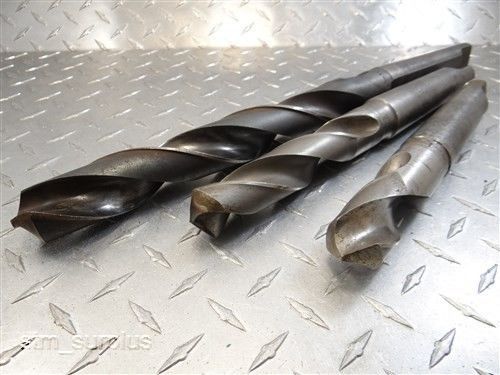LOT OF 3 HSS HEAVY DUTY END MILLS 1-9/64&#034; TO 1-5/16&#034; WITH 3MT CLE-FORCE