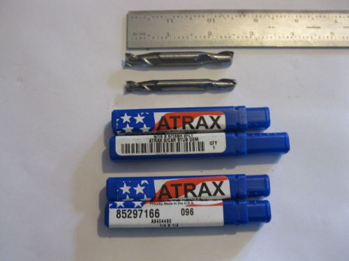 4 new atrax solid carbide end mills.2 flute.2 @ 1/4&#034; &amp; 2 @ 5/16&#034;.double ended.