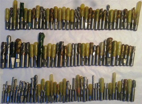Lot G1 Over 105 Pcs. Used Endmills 1/8&#034; - 3/4&#034; 2 and 4 Flute Excellent Condition