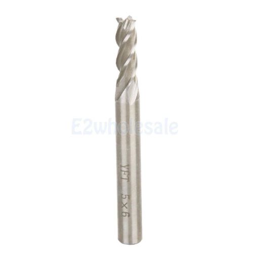 501 High Speed Steel HSS 4-Flute 5x6mm Shank End Milling Cutter Grinding Tool