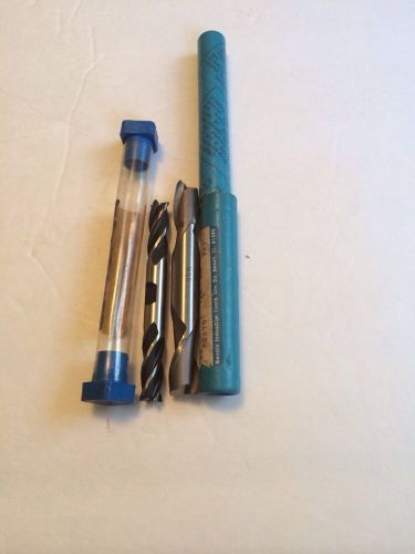 2 Bendix HSS Double Sided End Mills 1/2&#034; Center Cut 2 Flute And 3/8&#034; 4 Flute