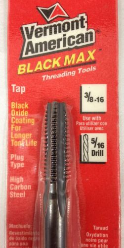Vermont american black max 3/8&#034;-16 nc plug threading tap high carbon steel 20472 for sale