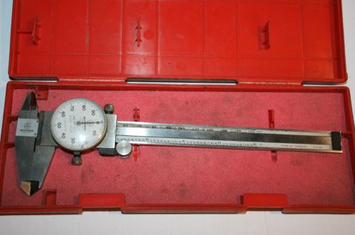 Mitutoyo Shock Proof Dial Caliper 0-6&#034; With Case 505-637-50 IN RED CASE