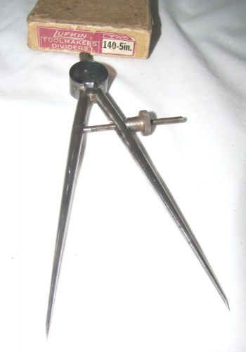 Lufkin no. 140 - 5 inch toolmaker&#039;s dividers and original lufkin box for sale