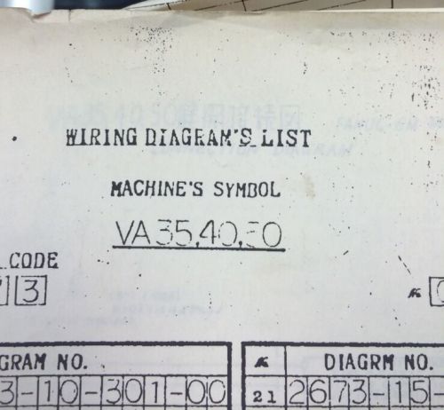 Hitachi Seiki VA 35, 40, 50 Wiring Diagram List Manual