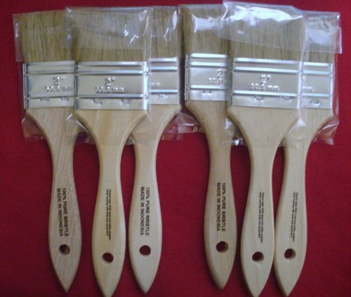 2&#034;  CHIP BRUSHES 100% NATURAL BRISTLES ( 6 PCS  ) 50.8 MM