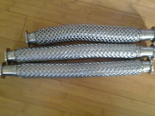 3 Stainless steel vacuum flexible flex braided out dia. 2 1/8&#034; , in dia. 1 1/2&#034;