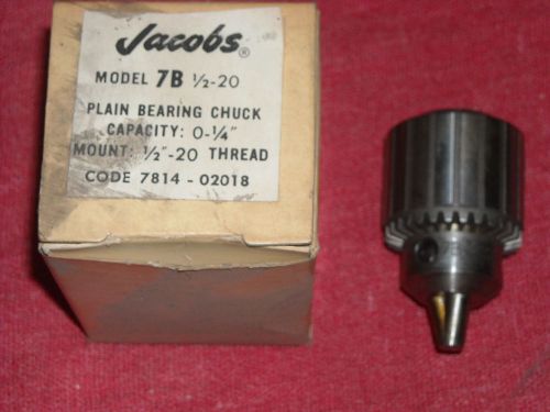 6257, Jacobs, 1/4&#034; Chuck, 7814-02018, 7B, 1/2-20 Thread, #J06257, New Old Stock