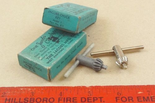 Two (2) nos unused genuine jacobs no 1 key in original box lathe machinist chuck for sale