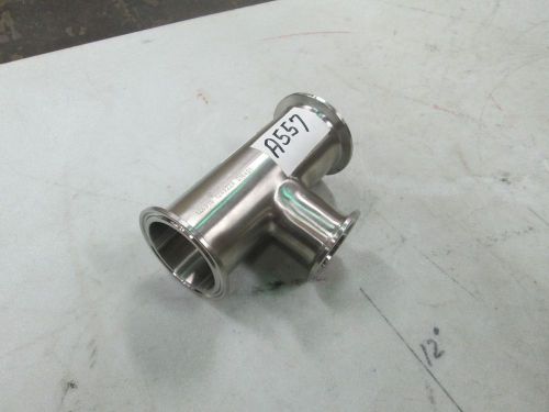Tri-clover type s/s branch flanged sanitary tee veb-g059 2&#034; x 2 &#034; x 1.5&#034; (new) for sale